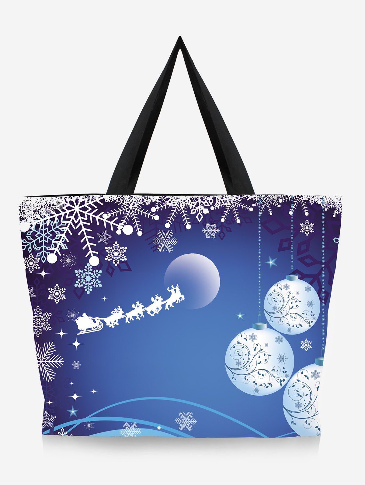 

Going Out Tree Print Christmas Handbag, Denim blue