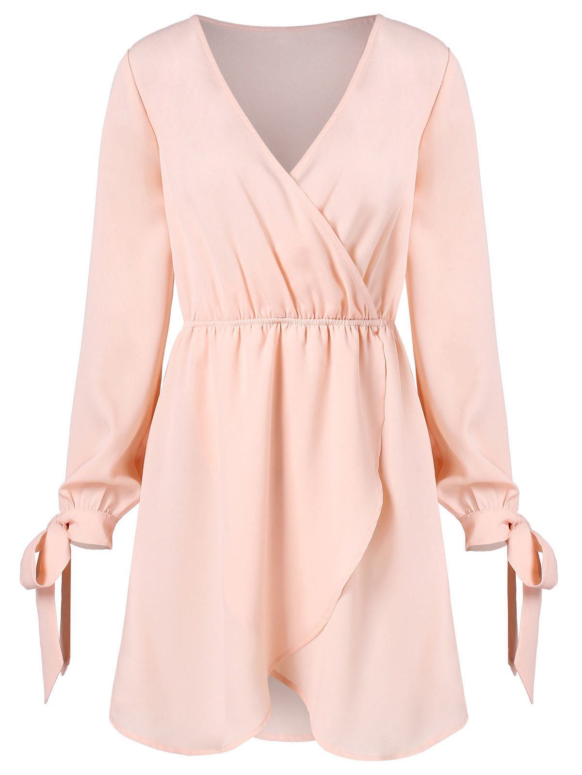 

High Waist Tulip Front Dress, Light pink