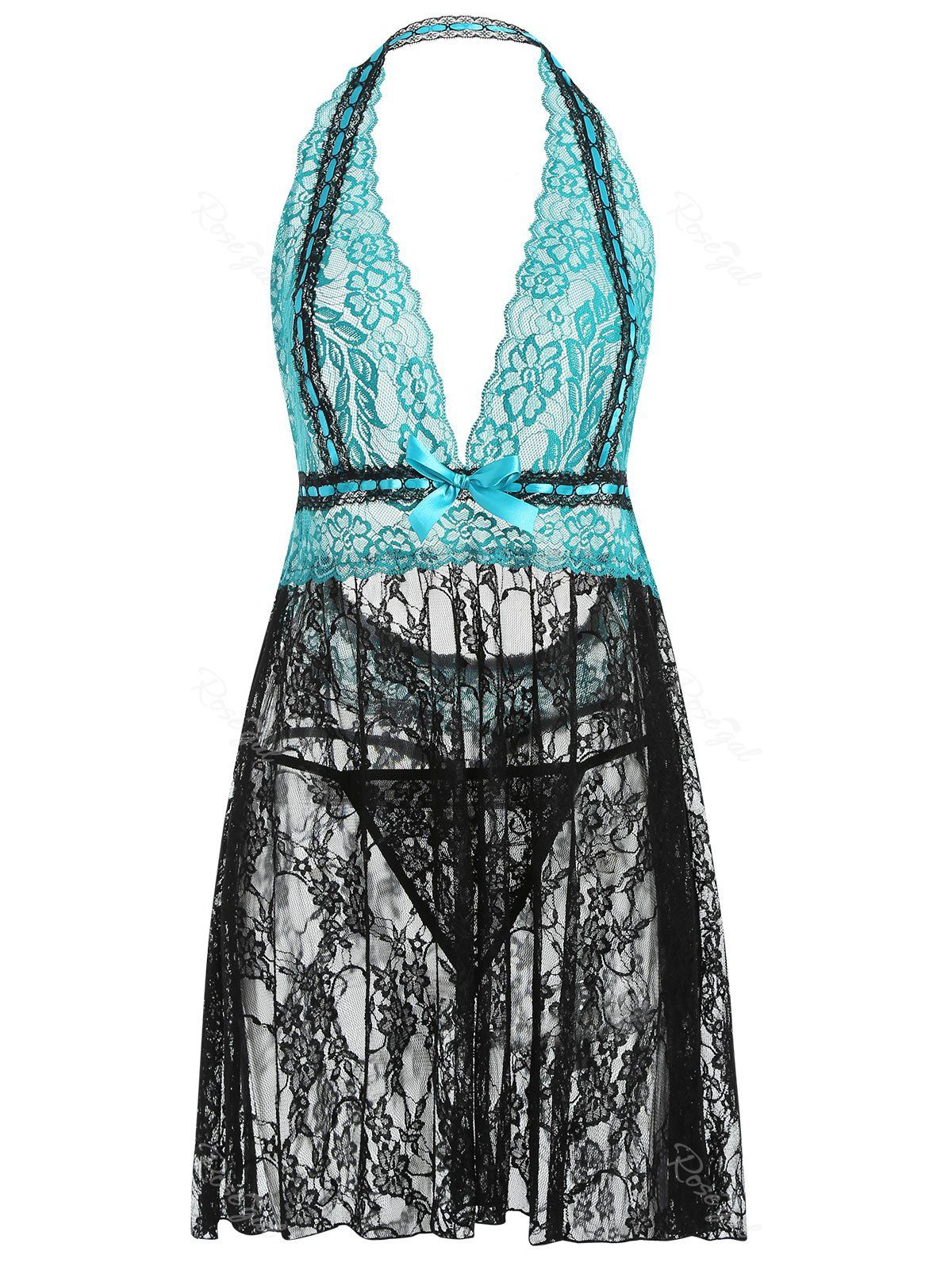 

Plus Size Lace Halter Babydoll, Celeste