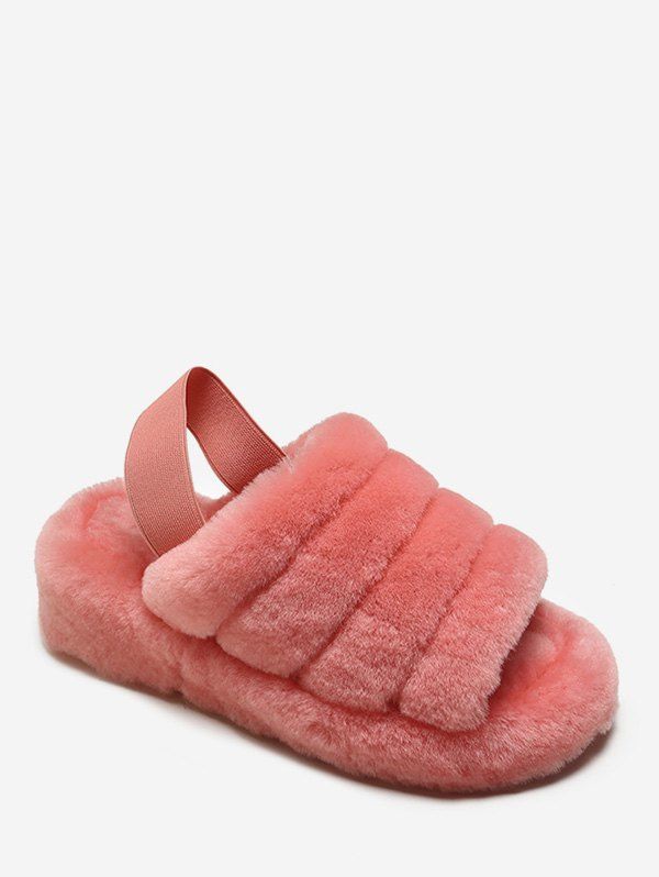 fuzzy slingback slippers