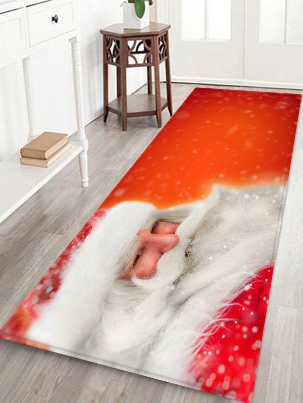

Father Christmas Printed Decorative Flannel Bath Mat, Rosso red