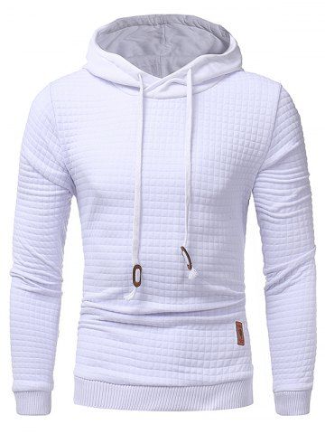

Applique Solid Pullover Hoodie, White
