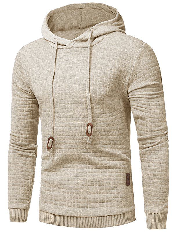

Applique Solid Pullover Hoodie, Apricot
