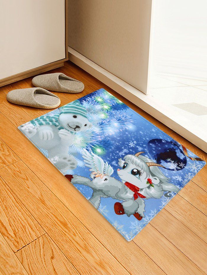 

Christmas Snow Scenery Horse Printed Floor Mat, Multi