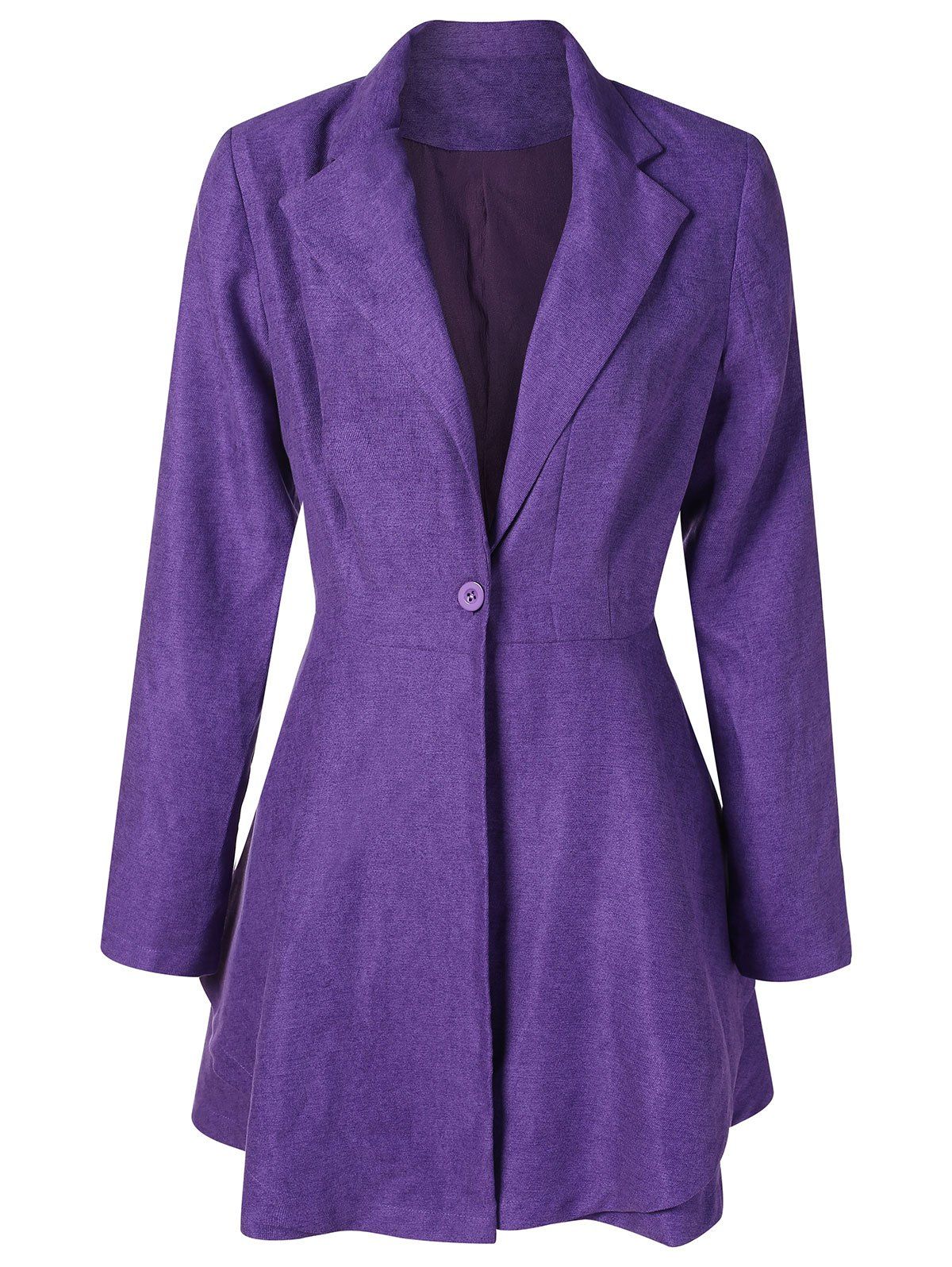 

Single Button Peplum Blazer, Dark violet