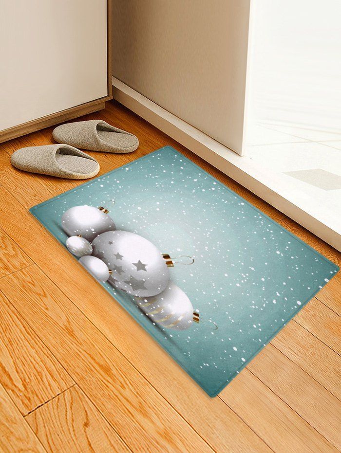

Christmas Ball Star Printed Decorative Bath Mat, Multi