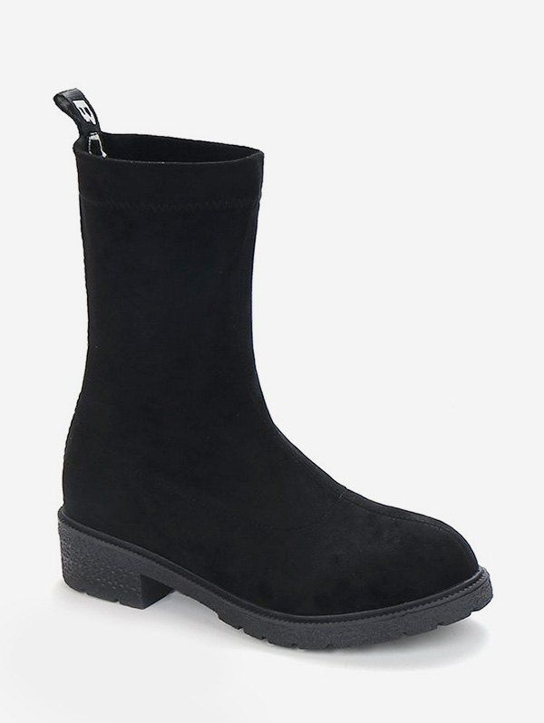 bottes mi mollet daim