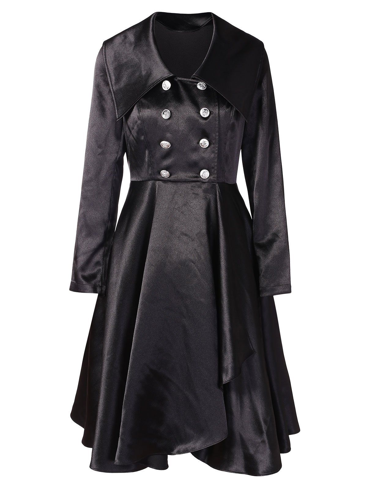 

Double Breasted A Line Dress, Black