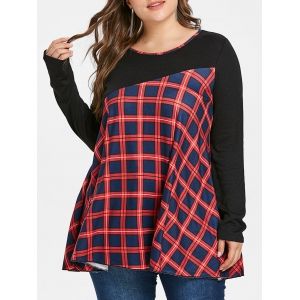 

Plus Size Plaid Swing Tee, Black