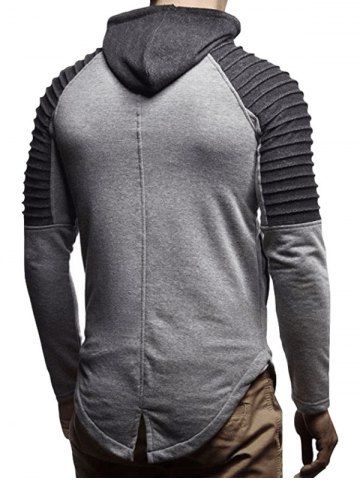 

Split Curve Hem Raglan Sleeve Hoodie, Battleship gray