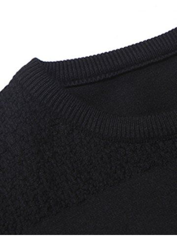 

Crew Neck Line Print Pullover Sweater, Black