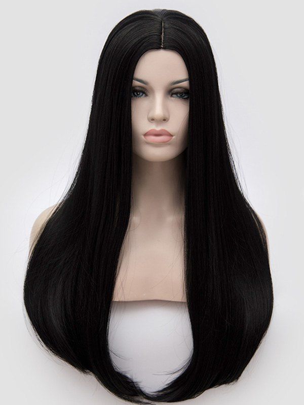 

Long Middle Part Straight Cosplay Party Synthetic Wig, Black