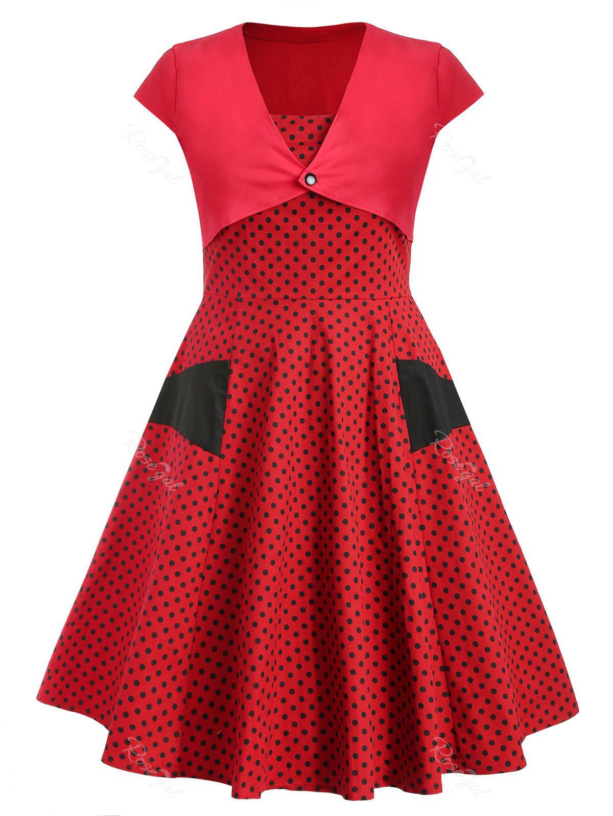 polka dot flared dress