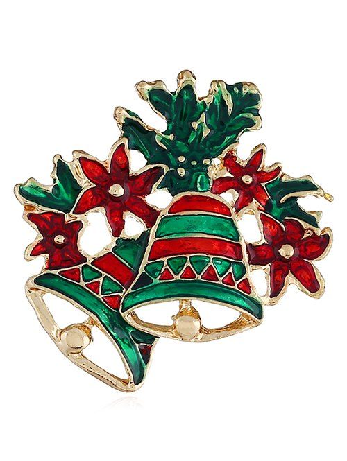 

Christmas Bell Rhinestone Party Brooch, Medium sea green