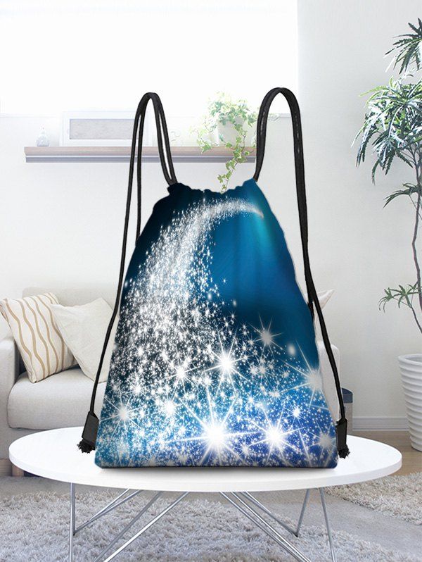 

Starry Sky Print Drawstring Christmas Gift Bag, Multi
