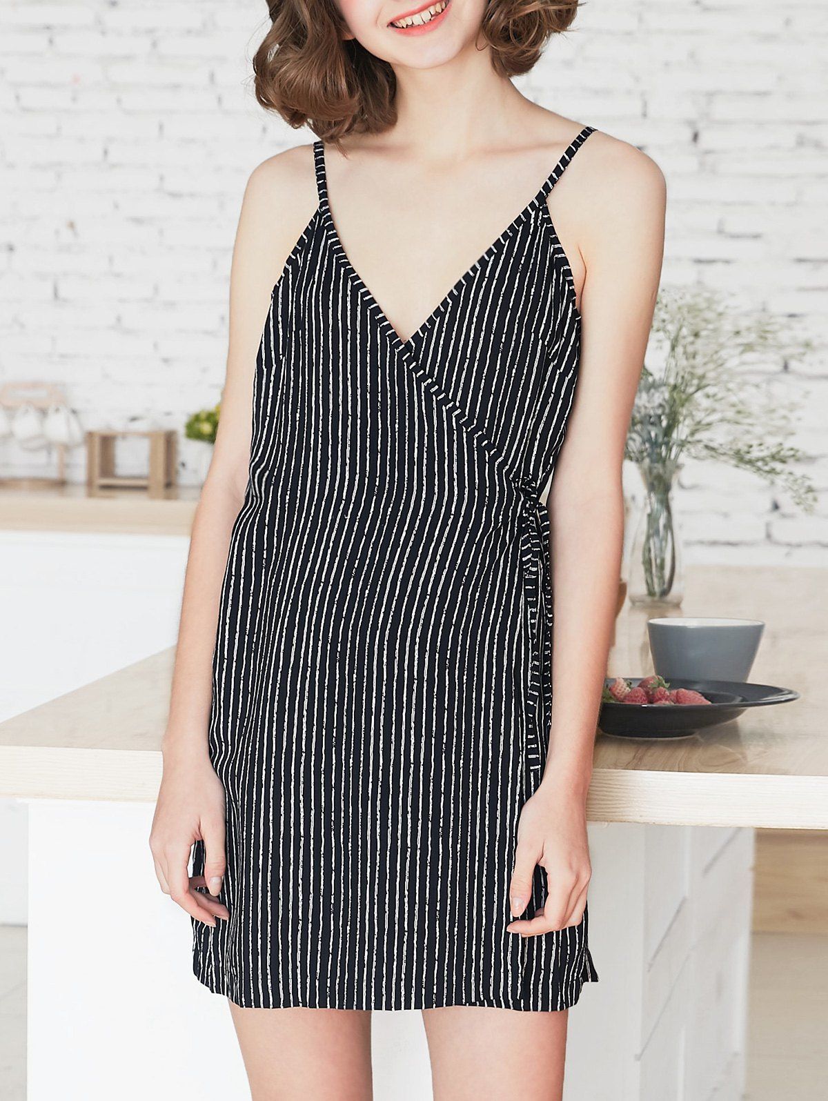 Spaghetti Strap Wrap Dress