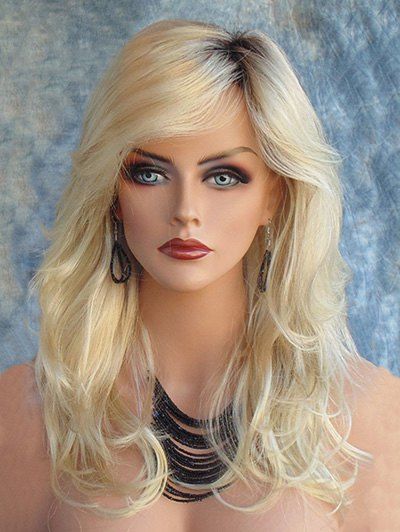 

Long Inclined Bang Colormix Slightly Curly Synthetic Wig, Multi