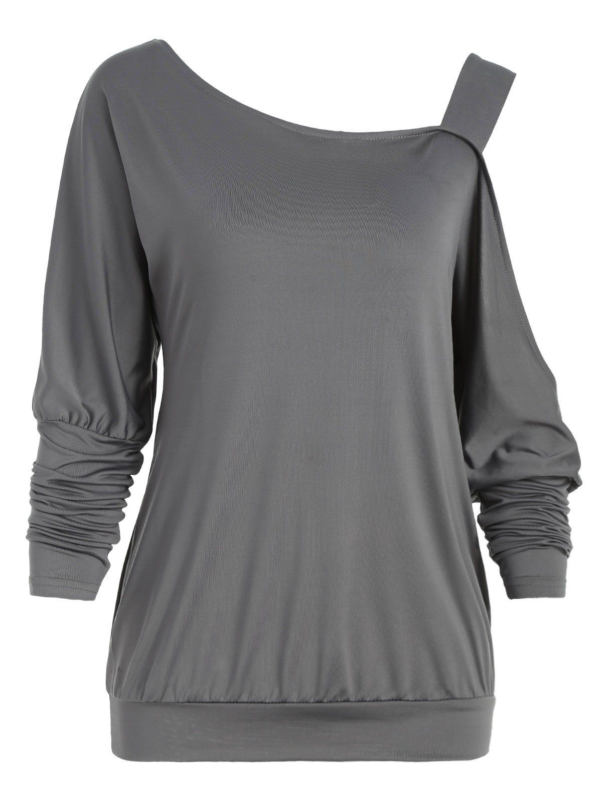 

Cold Shoulder Long Sleeve Top, Gray cloud