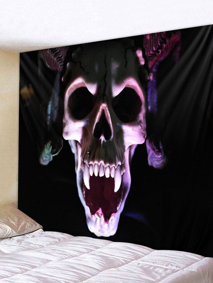 

Halloween 3D Skull Print Wall Tapestry Art Decoration, Multi