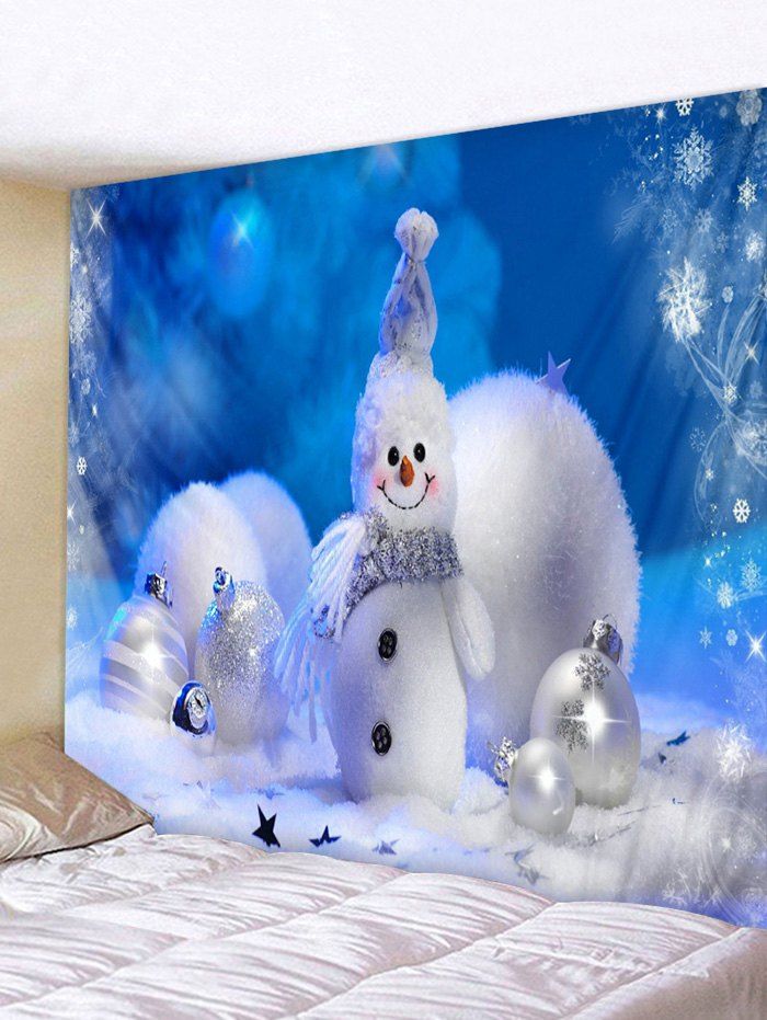 

Christmas Snowman Print Wall Tapestry Art Decoration, Blue