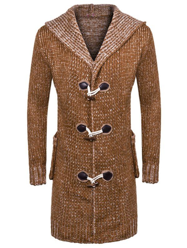 

Longline Hooded Space Dye Duffle Cardigan, Tiger orange
