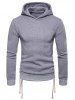 Solid Color Drawstring Bottom Hoodie -  