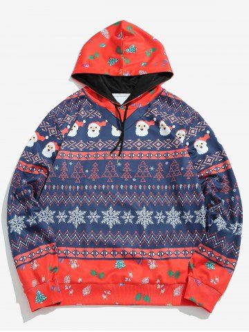  Layered Christmas Elements Print Hoodie 