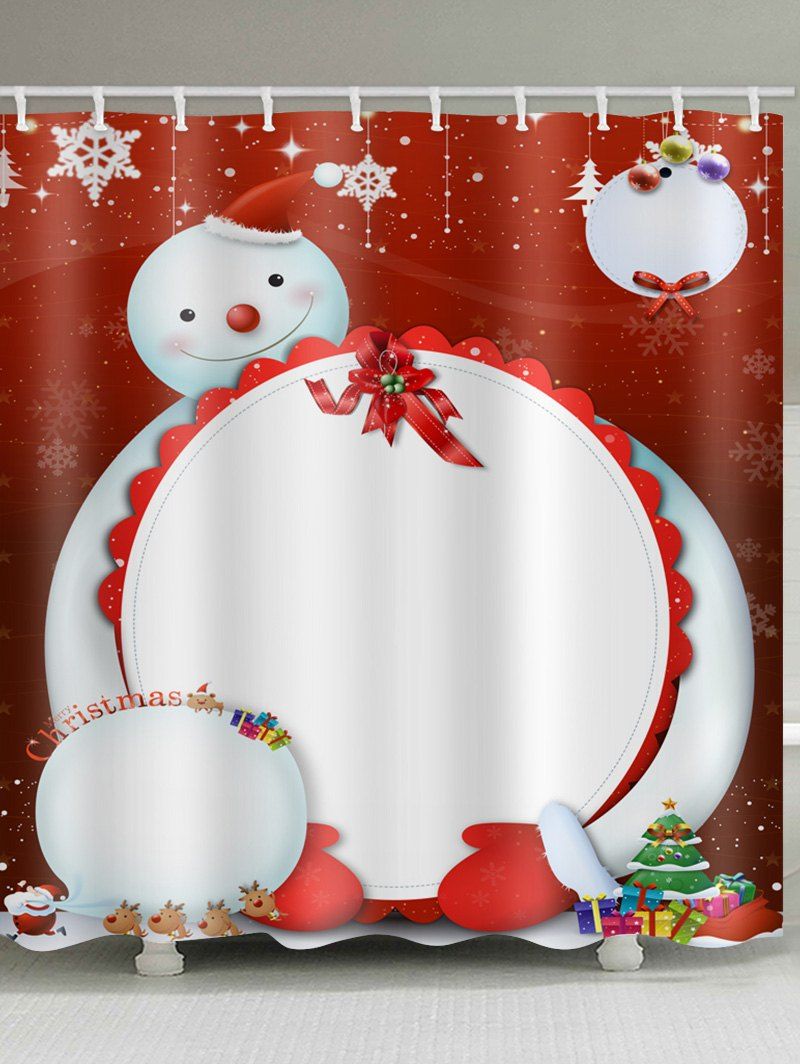 

Waterproof Christmas Snowman Pattern Shower Curtain, Multi