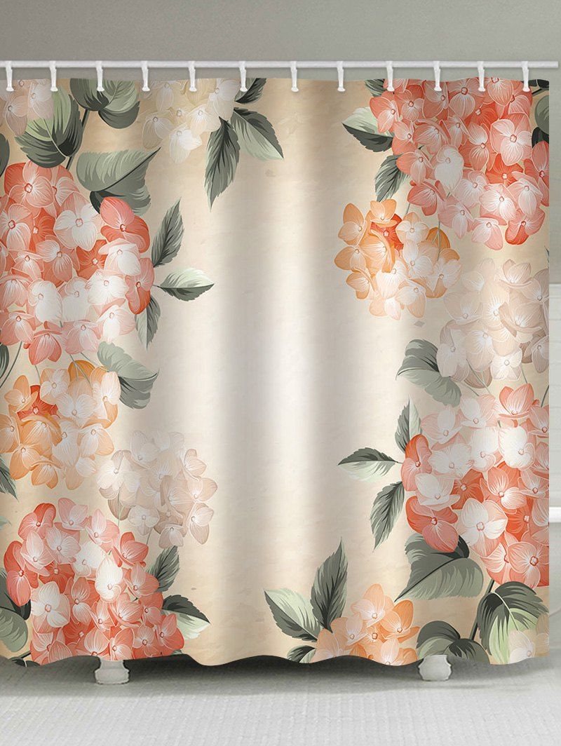 

Flowers Painting Print Waterproof Shower Curtain, Multi