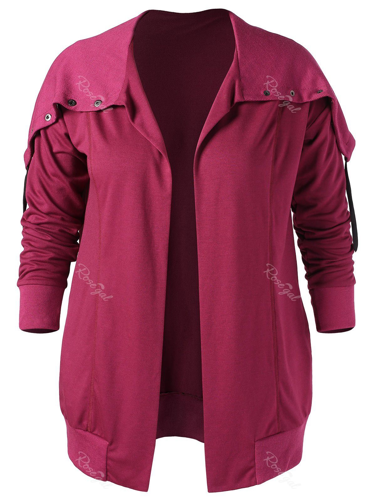 

Plus Size Open Front Coat, Medium violet red