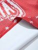 T-shirt de Noël Tricoté Lettre Imprimé - Rouge Vineux L