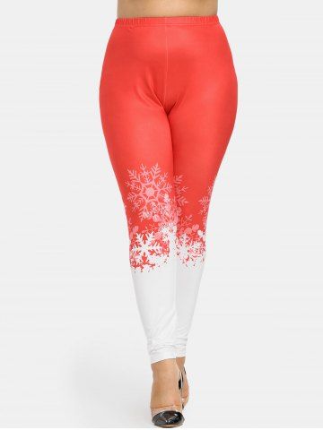 

Christmas Plus Size Skinny Leggings, Red