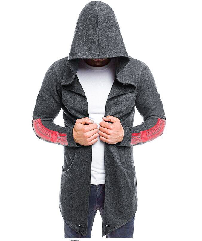 

Letter Print Long Sleeve Hoodie, Dark gray