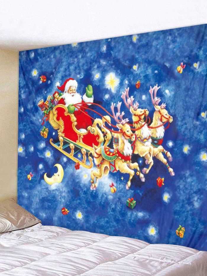 

Christmas Santa and Sleigh Print Tapestry Art Decoration, Multi