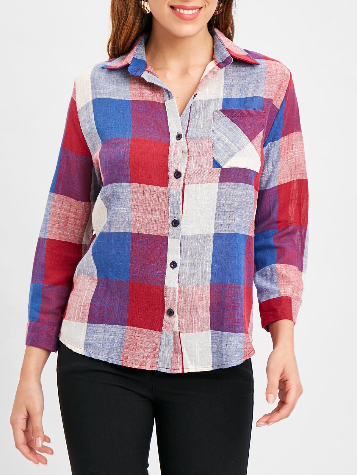 

Long Sleeve Tartan Shirt, Red