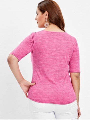 

Plus Size Marled Twist Front T-shirt, Pink cupcake