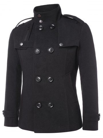 [50% OFF] Lapel Longline Single Breasted Wool Coat | Rosegal