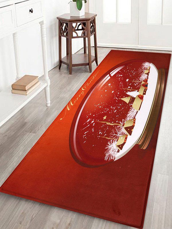 

Snow Globe Printed Christmas Antiskid Floor Rug, Multi