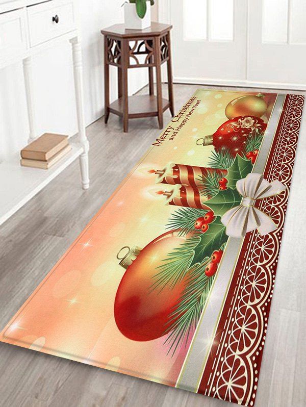 

Christmas Candle Fleece Floor Mat, Multi