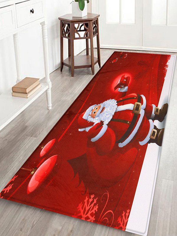 

Christmas Santa Claus Coral Fleece Floor Mat, Multi