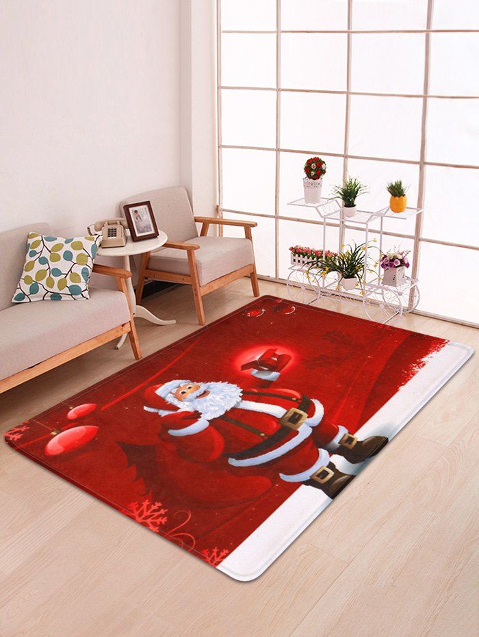 

Christmas Santa Claus Fleece Floor Mat, Multi