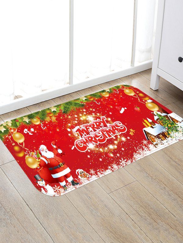 

Santa Claus Printed Christmas Anti-skid Area Rug, Multi