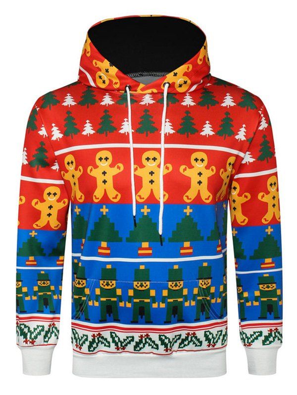 

Christmas Tree Cookie Printed Drawstring Hoodie, Multi
