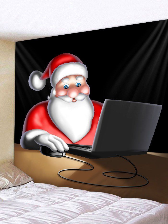 

Father Christmas Play Computer Tapestry Art Decoration, Rosso red