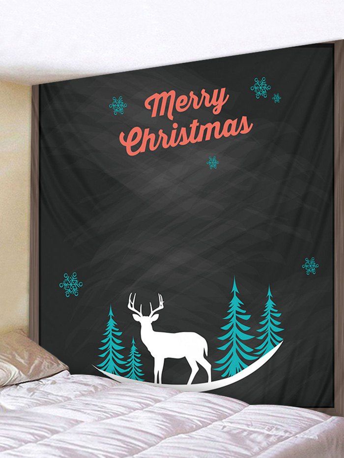 

Merry Christmas Deer Printed Tapestry Art Decoration, Multi