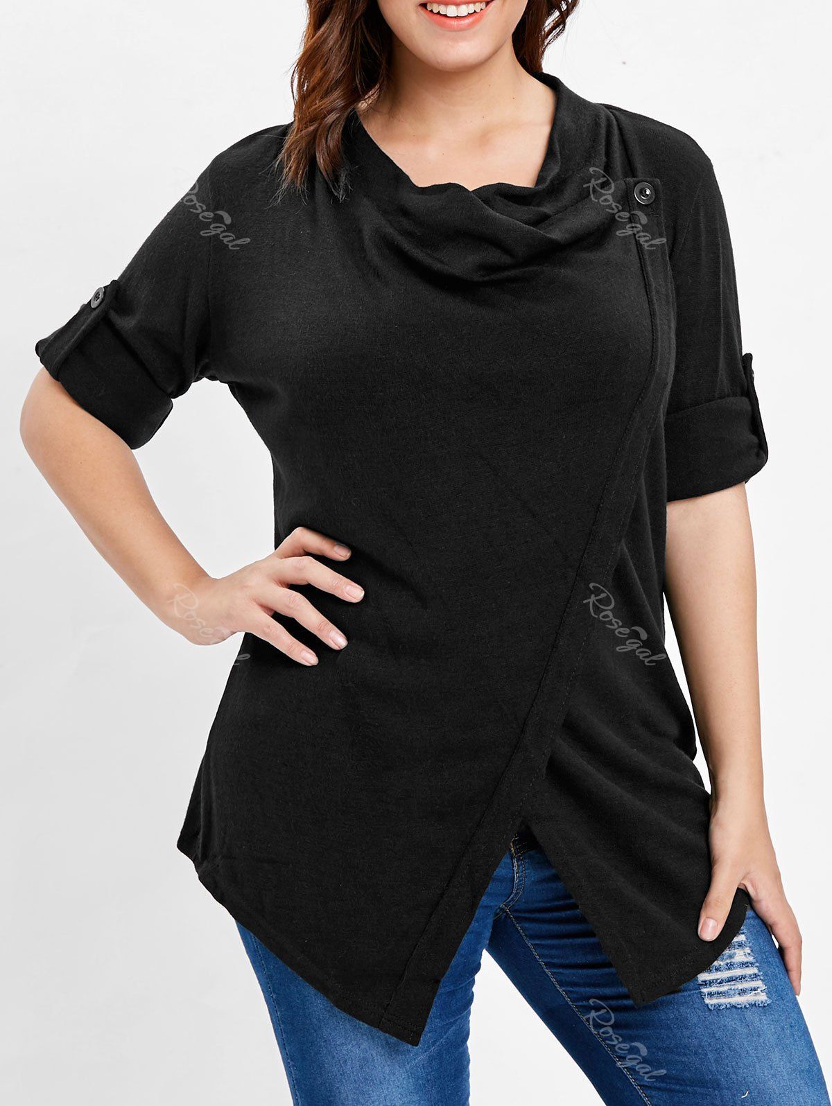 asymmetric neck top