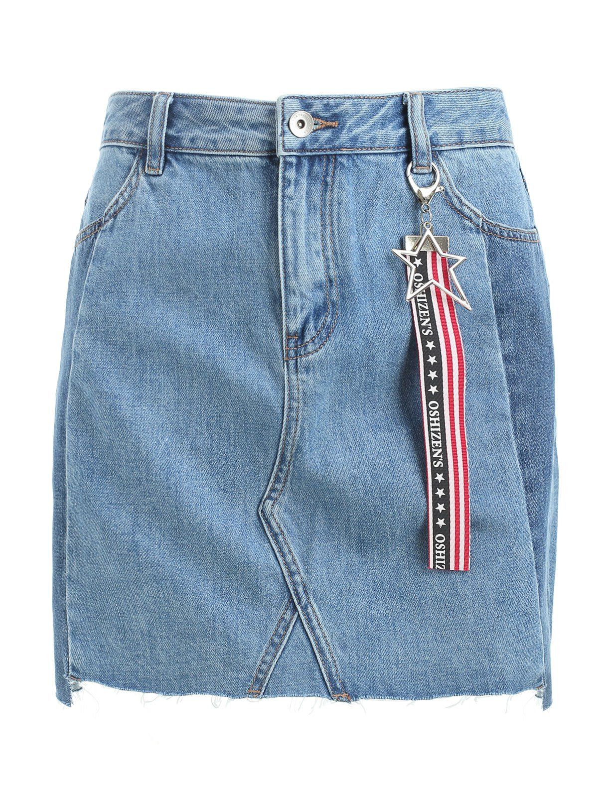 jean skirt with stars