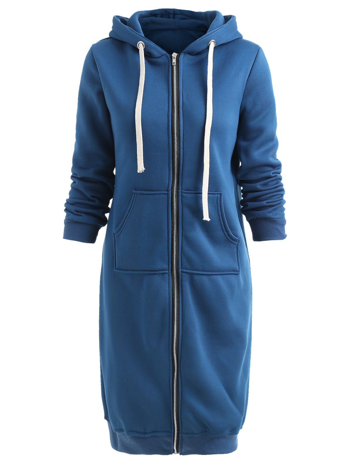 Zipper Hoodie Dress With Pockets [30 OFF] Rosegal