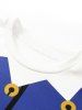 Sweat-shirt Décontracté Ceinture Imprimée avec Bouton - Bleu Cobalt S