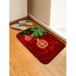 

Christmas Ball Printed Non-slip Area Rug, Red